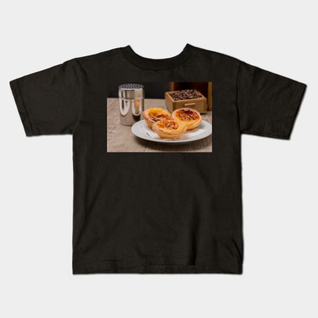 Portuguese Custard Tarts Kids T-Shirt by homydesign